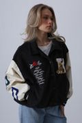 Kaşe Biker Ceket - Siyah resmi